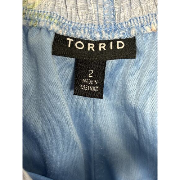 Torrid Orange Grovw Women’s Maxi Dress Sz 2 Blue Oranges Summer Vacation Resort - Picture 11 of 15